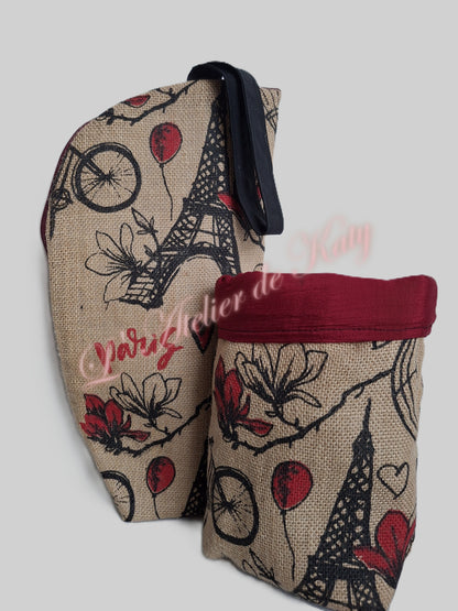 Porte-bouteille et sa panière Paris