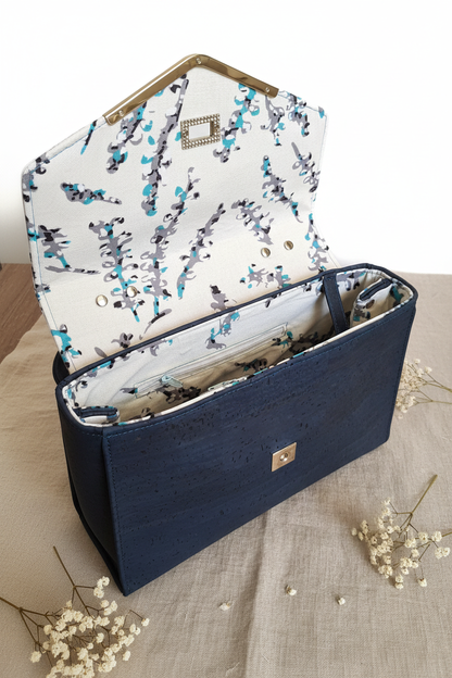 Sac Jane - Rabat intérieur fond beige fleurs