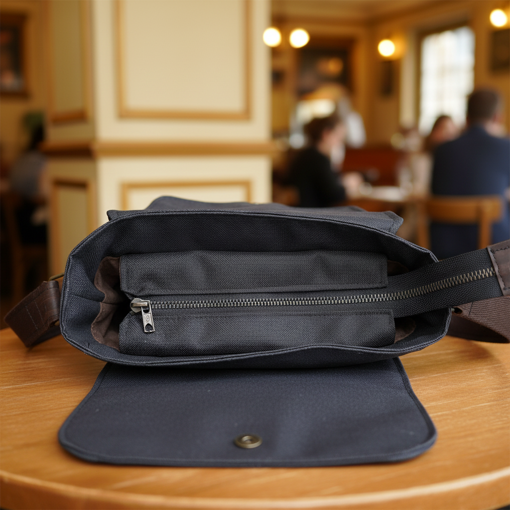 Sacoche Jo - Dessus ouvert café